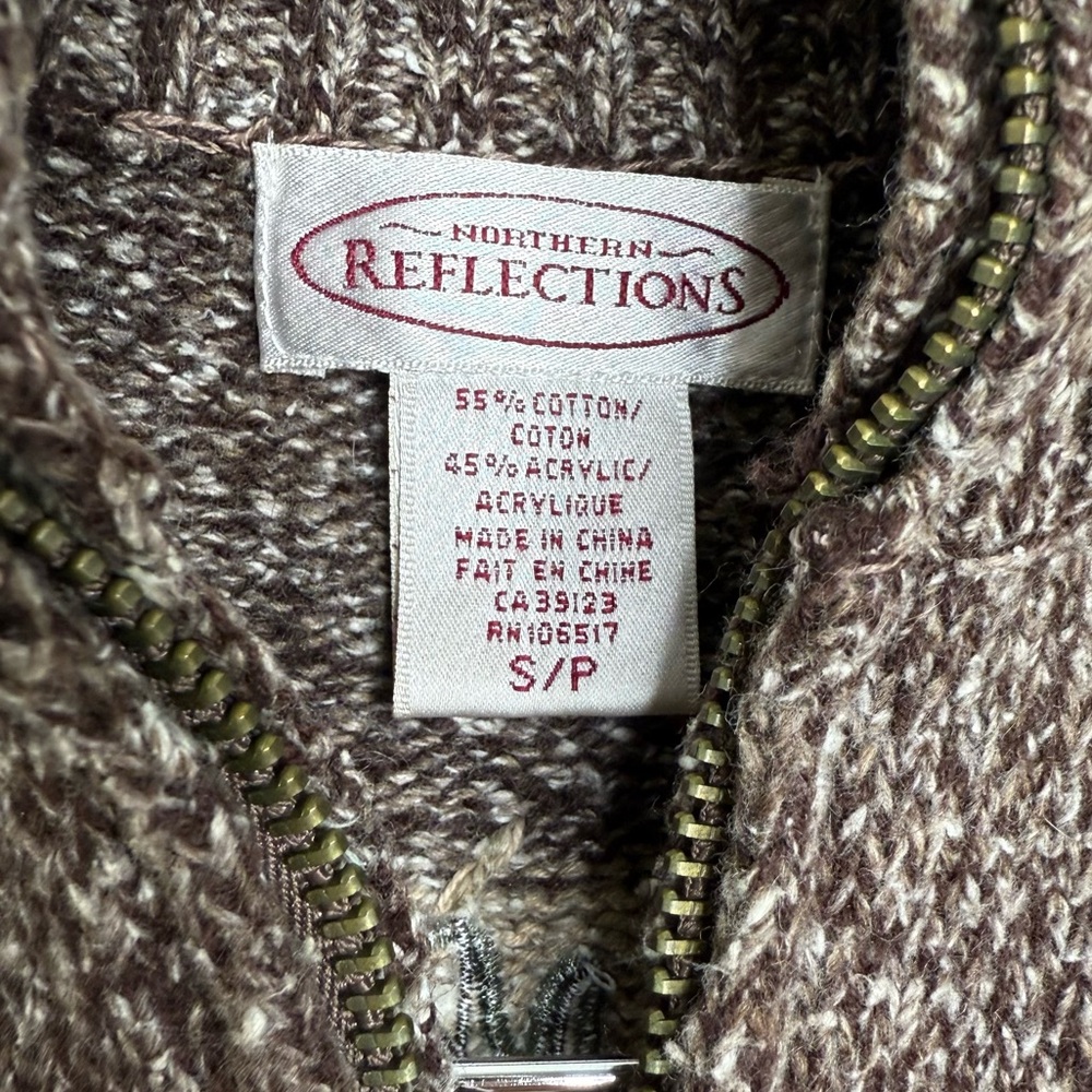 Vintage Northern Reflections Zip Up Sweater Women’s Size Small Fall Leaves - Picture 3 of 15
